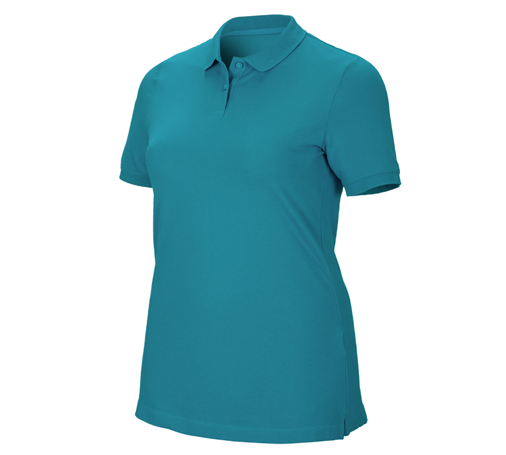 Shirts, Pullover & more: e.s. Pique-Polo cotton stretch, ladies', plus fit + ocean