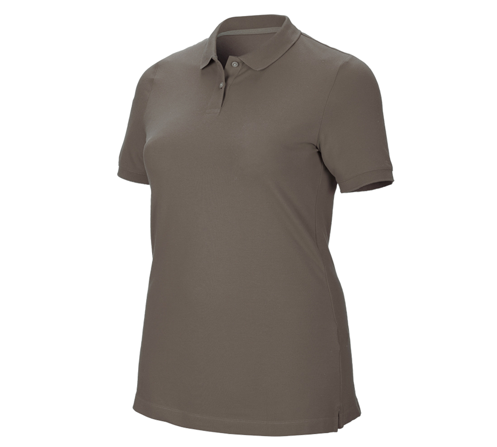 Shirts, Pullover & more: e.s. Pique-Polo cotton stretch, ladies', plus fit + stone