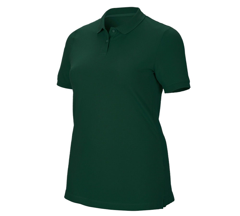 Shirts, Pullover & more: e.s. Pique-Polo cotton stretch, ladies', plus fit + green