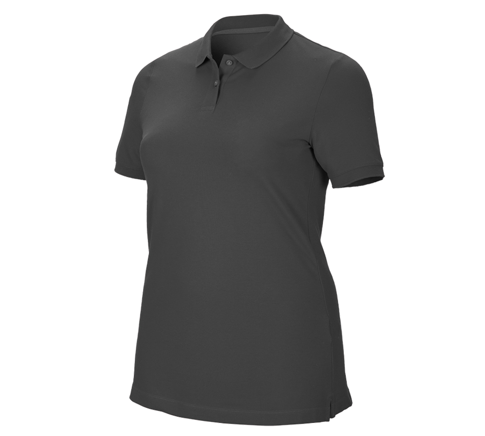 Shirts, Pullover & more: e.s. Pique-Polo cotton stretch, ladies', plus fit + anthracite