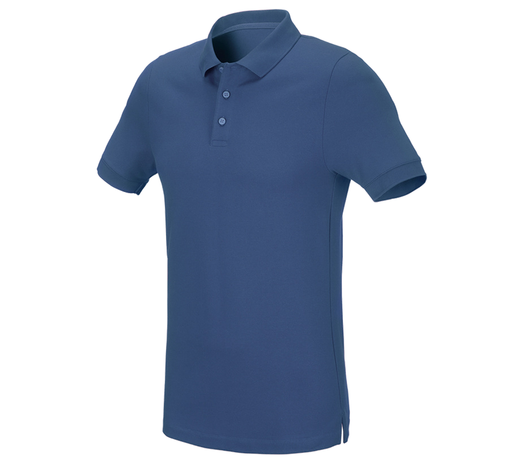 Shirts & Co.: e.s. Piqué-Polo cotton stretch, slim fit + kobalt