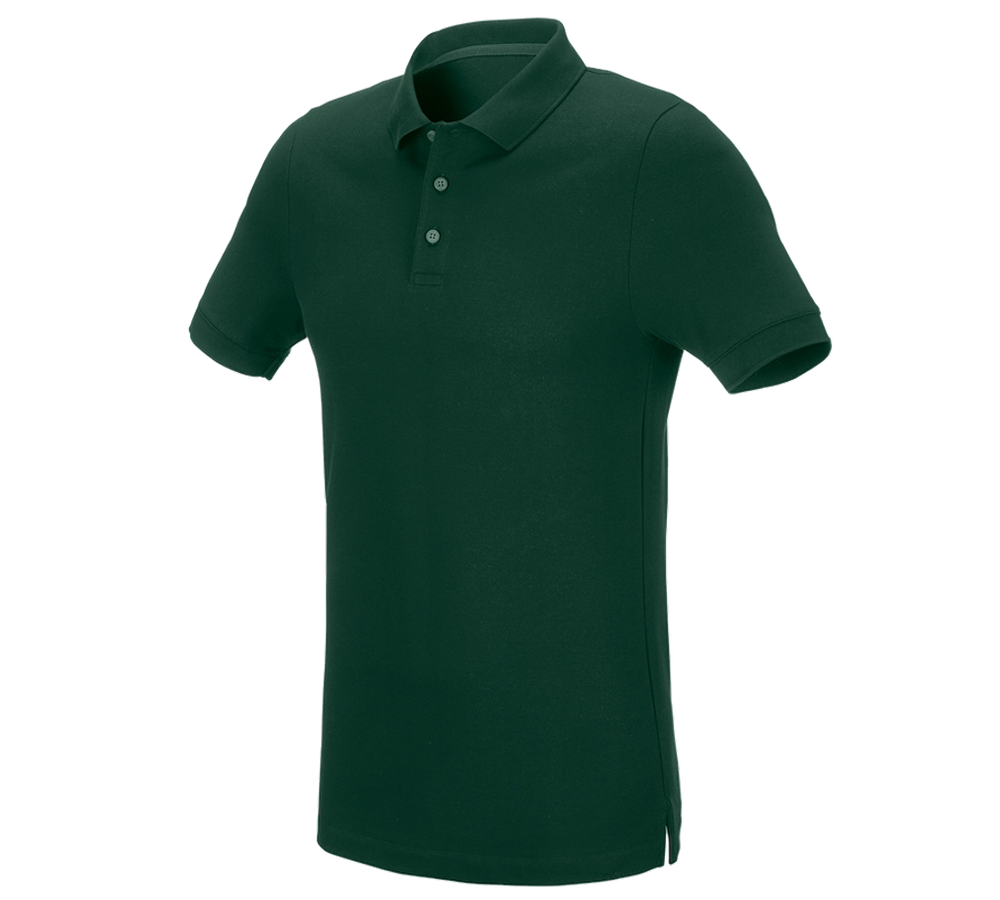 Shirts & Co.: e.s. Piqué-Polo cotton stretch, slim fit + grün