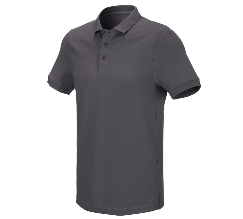 Shirts, Pullover & more: e.s. Pique-Polo cotton stretch + anthracite