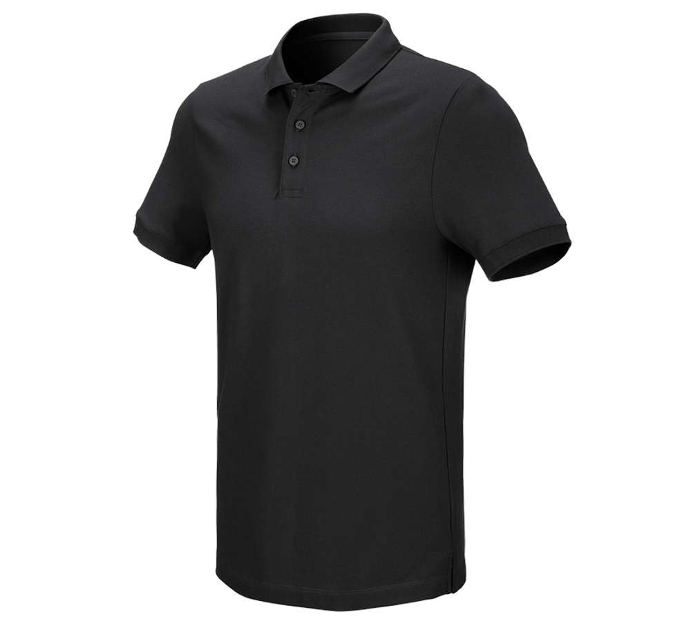 Shirts & Co.: e.s. Piqué-Polo cotton stretch + schwarz