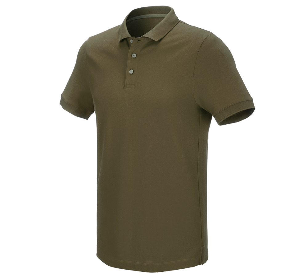 Shirts, Pullover & more: e.s. Pique-Polo cotton stretch + mudgreen