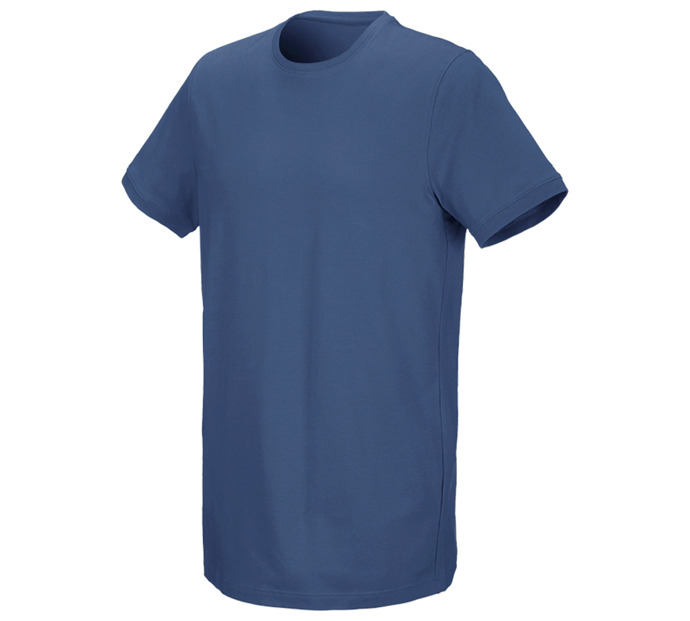 Hauts: e.s. T-Shirt cotton stretch, long fit + cobalt