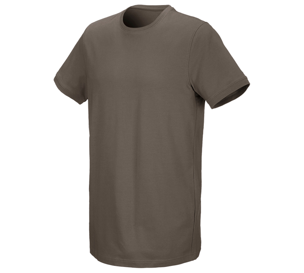 Hauts: e.s. T-Shirt cotton stretch, long fit + pierre