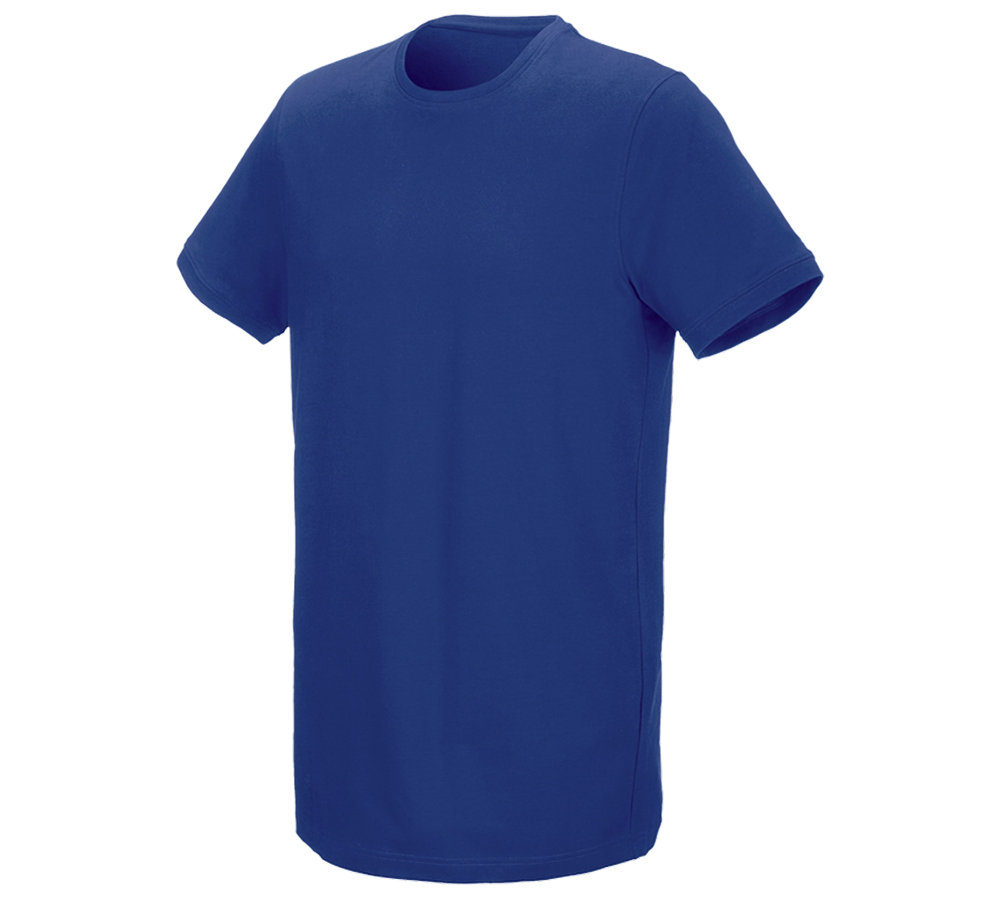 Hauts: e.s. T-Shirt cotton stretch, long fit + bleu royal
