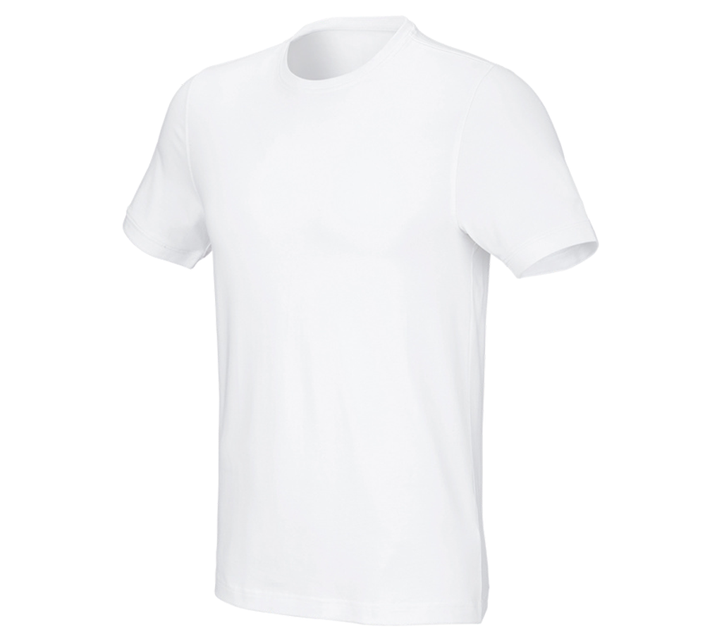 Shirts & Co.: e.s. T-Shirt cotton stretch, slim fit + weiß