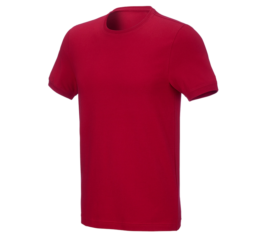 Shirts & Co.: e.s. T-Shirt cotton stretch, slim fit + feuerrot
