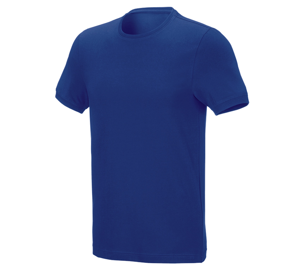 Themen: e.s. T-Shirt cotton stretch, slim fit + kornblau
