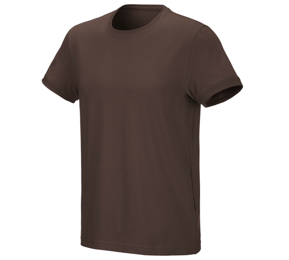 Shirts, Pullover & more: e.s. T-shirt cotton stretch + chestnut