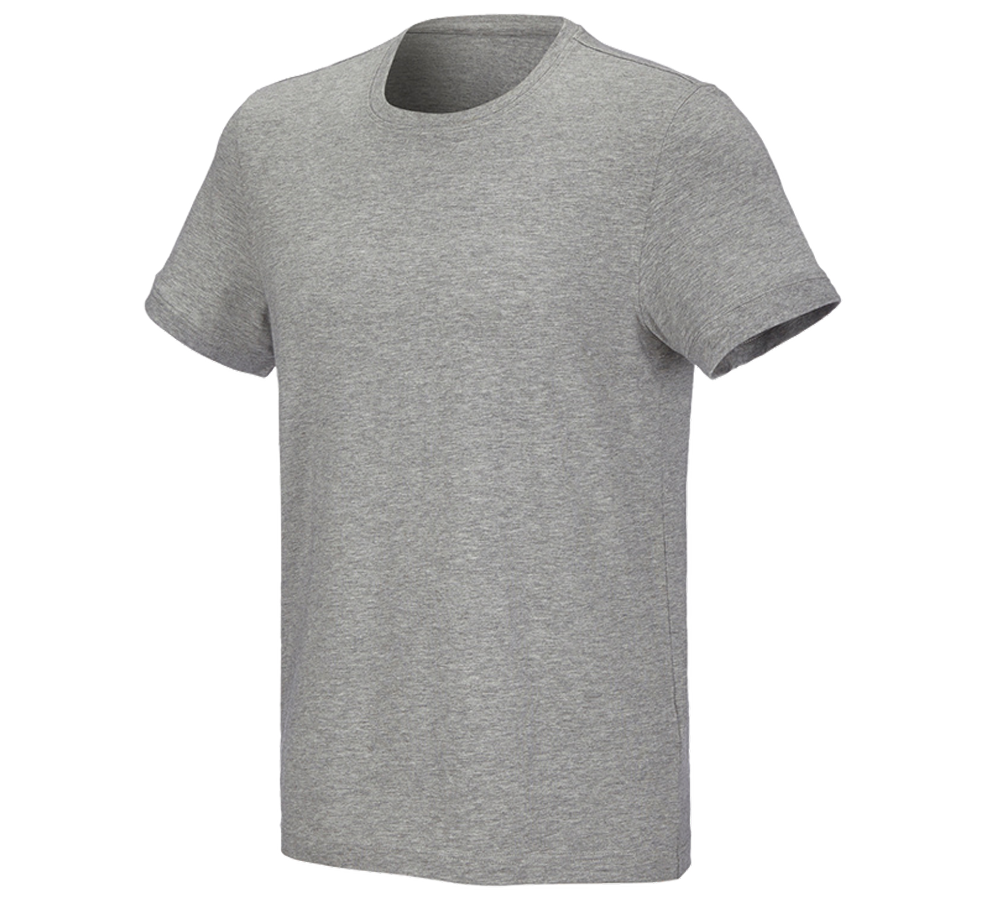 Shirts, Pullover & more: e.s. T-shirt cotton stretch + grey melange
