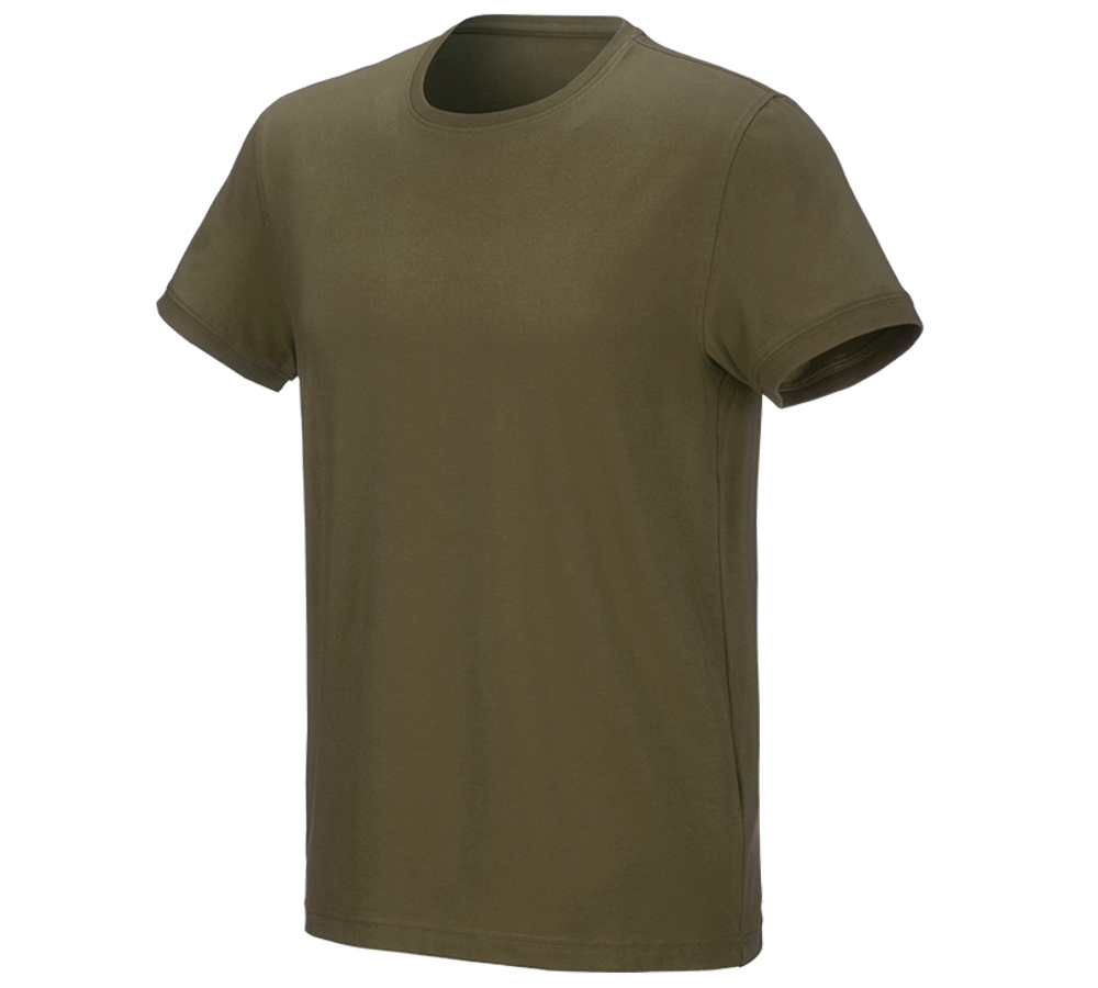 Shirts & Co.: e.s. T-Shirt cotton stretch + schlammgrün