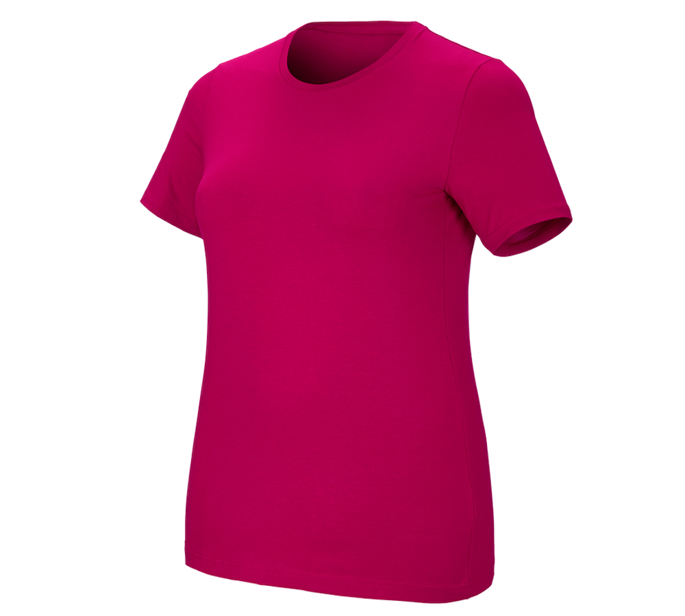 Shirts, Pullover & more: e.s. T-shirt cotton stretch, ladies', plus fit + berry