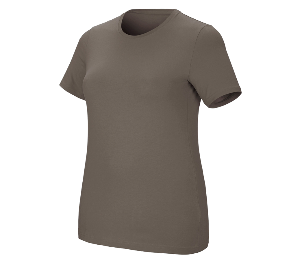 Shirts, Pullover & more: e.s. T-shirt cotton stretch, ladies', plus fit + stone