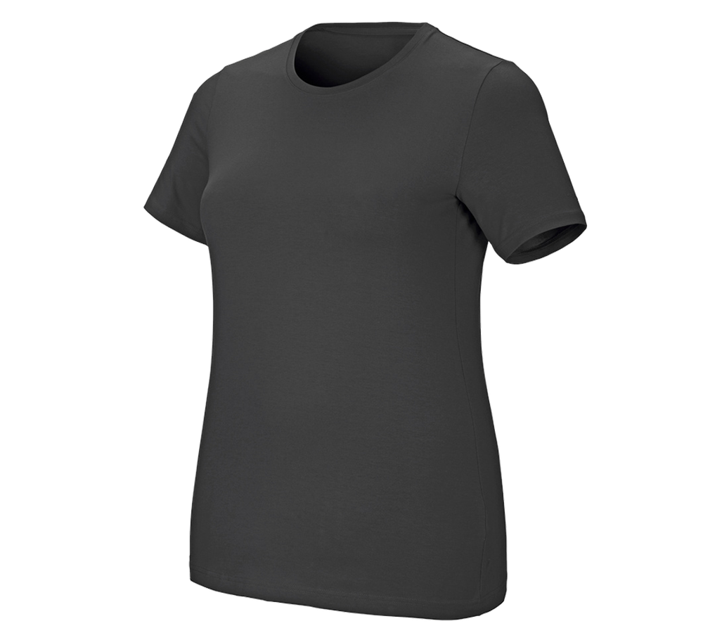 Themen: e.s. T-Shirt cotton stretch, Damen, plus fit + anthrazit