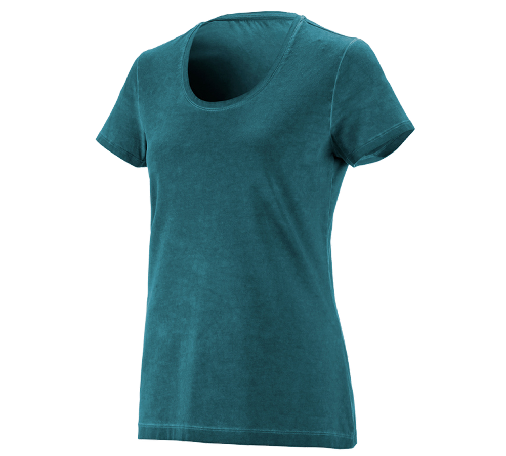 Themen: e.s. T-Shirt vintage cotton stretch, Damen + dunkelcyan vintage