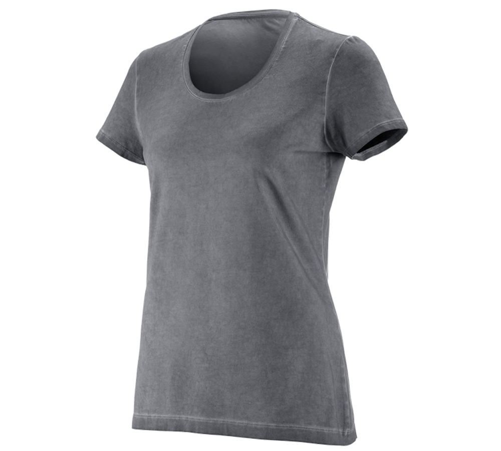 Shirts & Co.: e.s. T-Shirt vintage cotton stretch, Damen + zement vintage