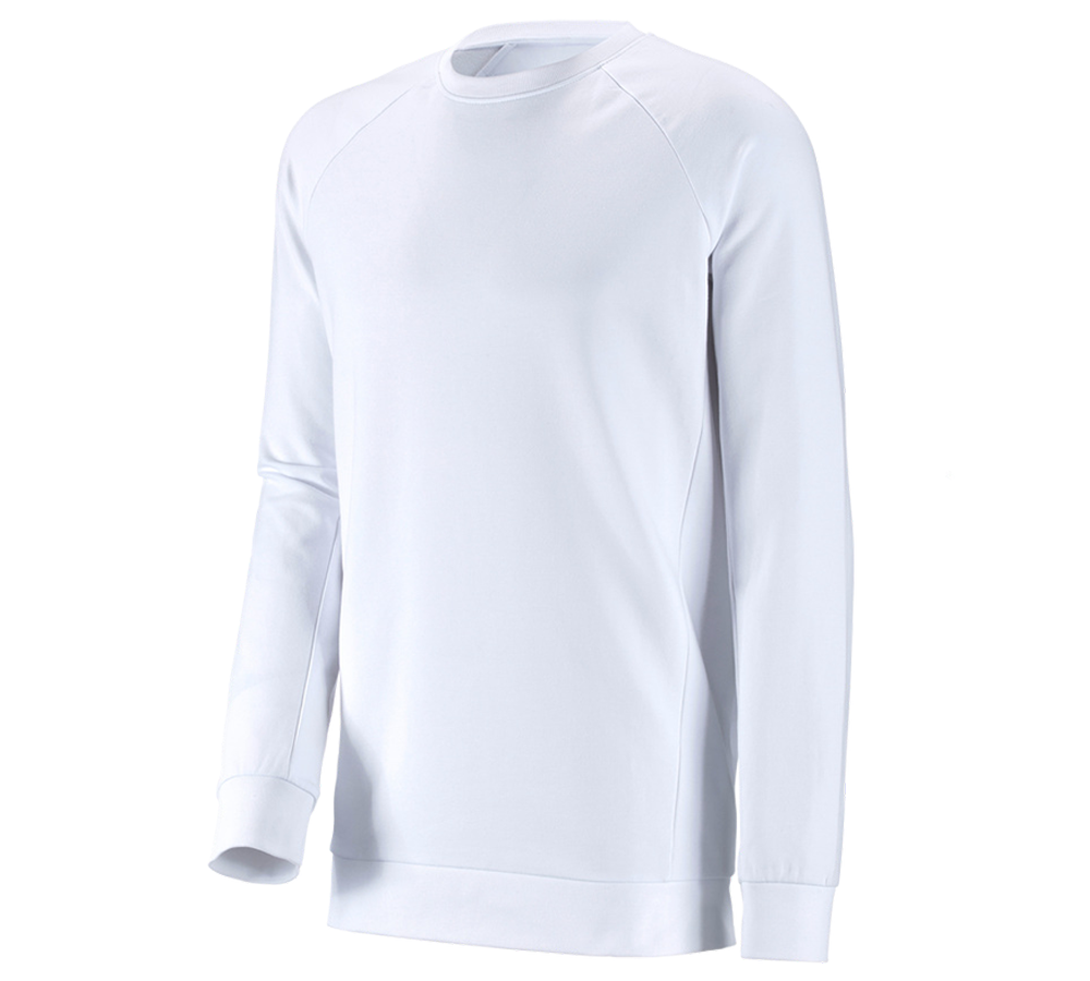 Shirts, Pullover & more: e.s. Sweatshirt cotton stretch, long fit + white