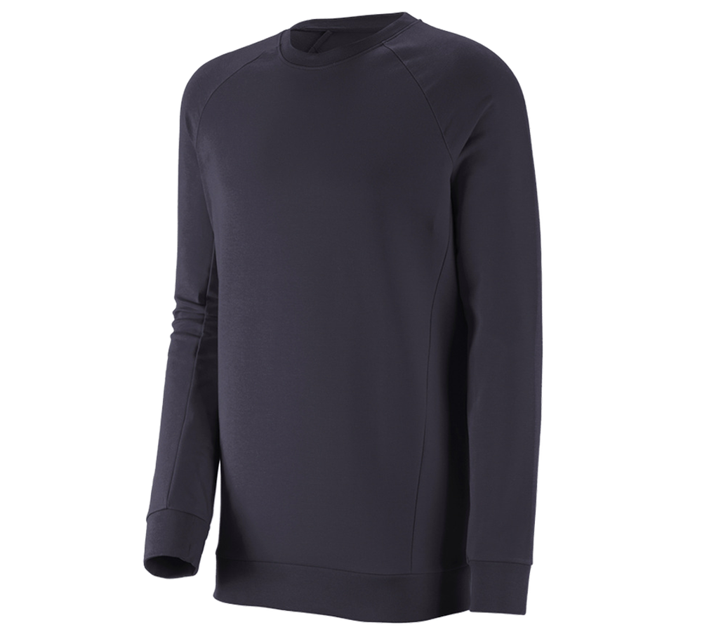 Shirts, Pullover & more: e.s. Sweatshirt cotton stretch, long fit + navy