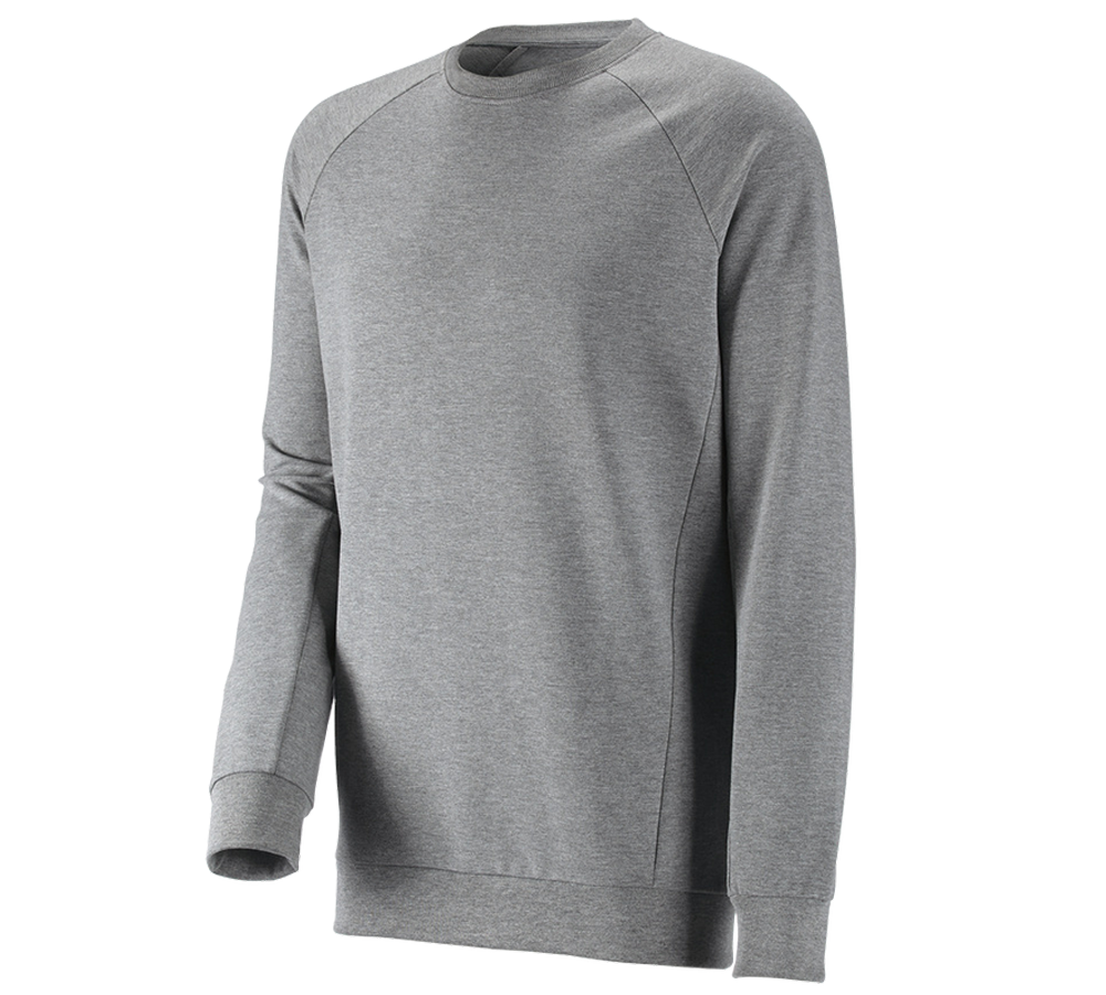 Shirts, Pullover & more: e.s. Sweatshirt cotton stretch, long fit + grey melange