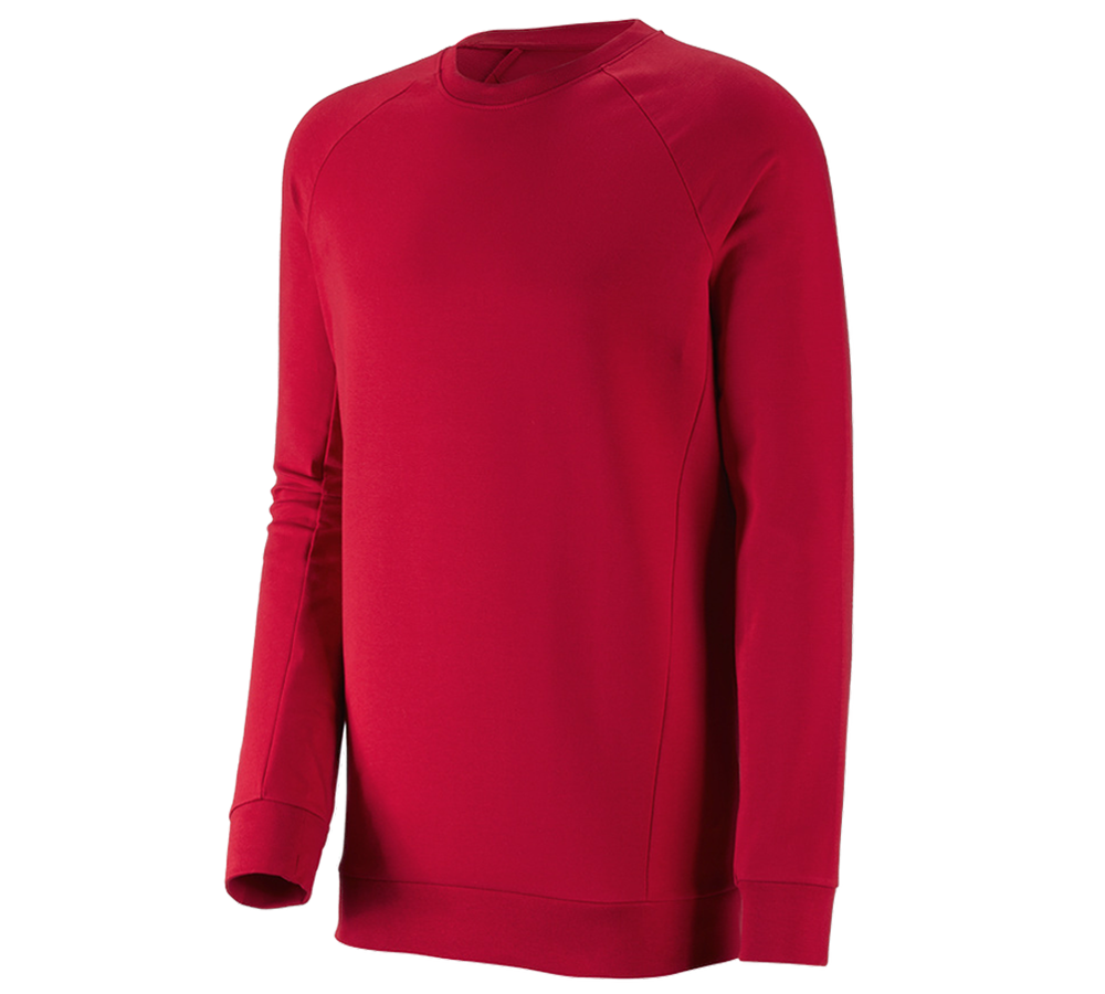 Shirts, Pullover & more: e.s. Sweatshirt cotton stretch, long fit + fiery red