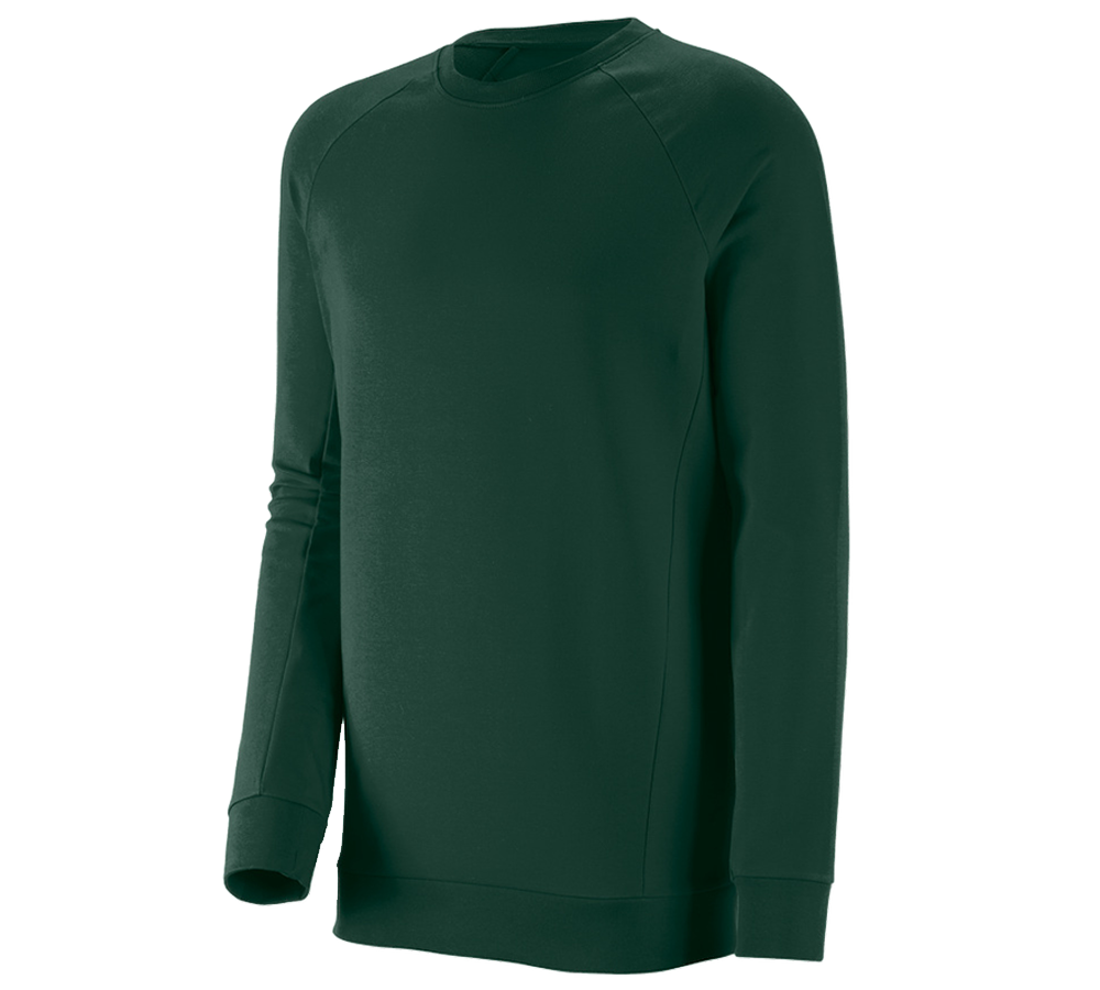 Shirts, Pullover & more: e.s. Sweatshirt cotton stretch, long fit + green