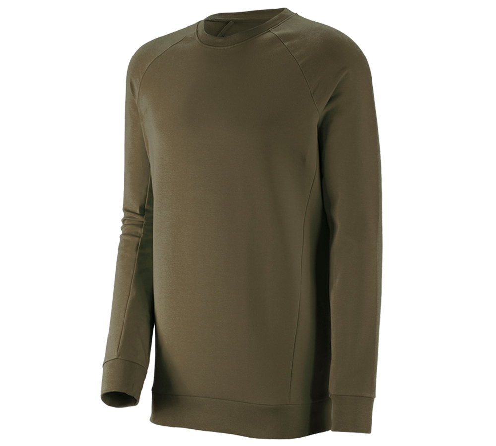 Shirts, Pullover & more: e.s. Sweatshirt cotton stretch, long fit + mudgreen