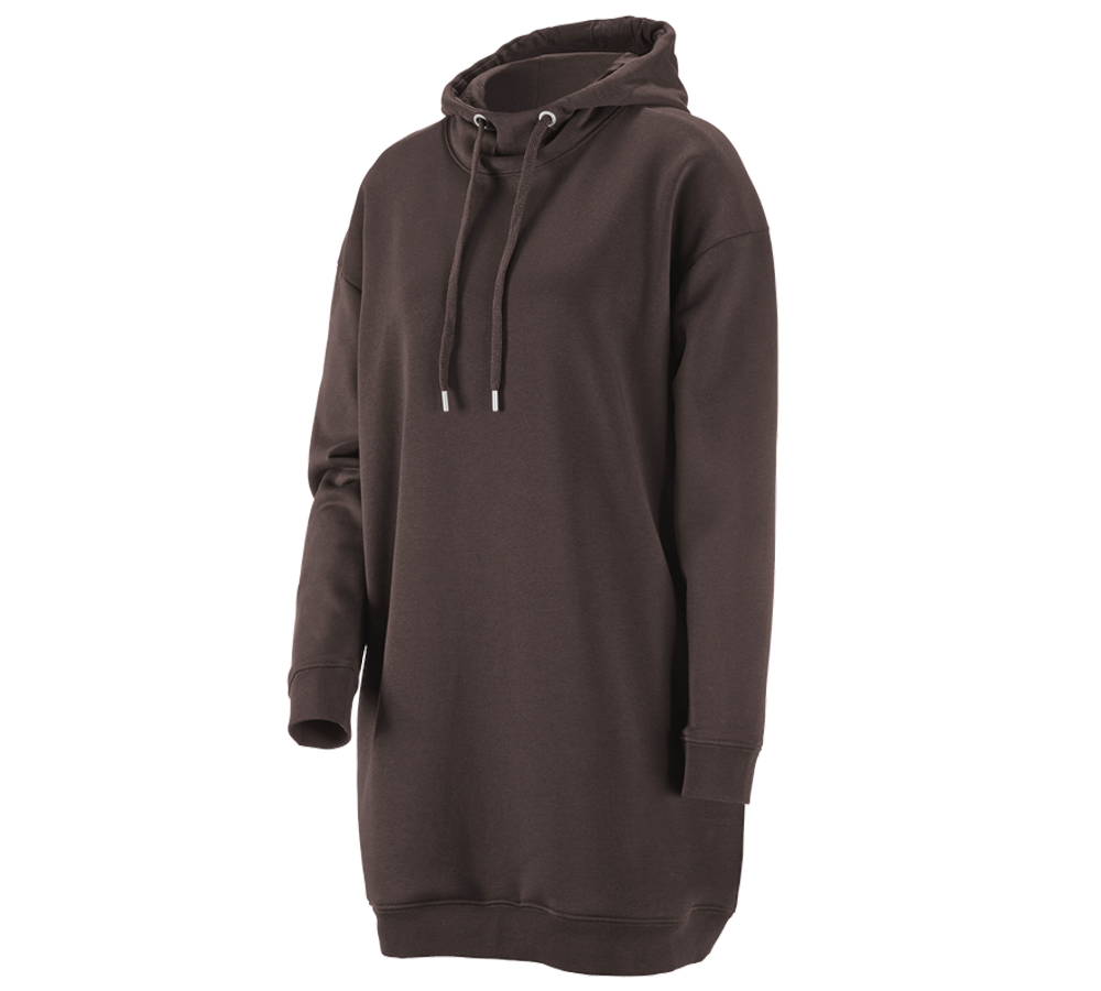 Shirts, Pullover & more: e.s. Oversize hoody sweatshirt poly cotton, ladies + chestnut