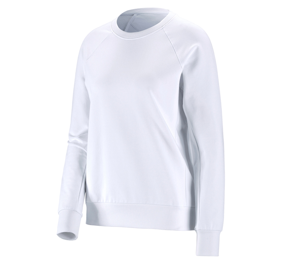 Shirts & Co.: e.s. Sweatshirt cotton stretch, Damen + weiß