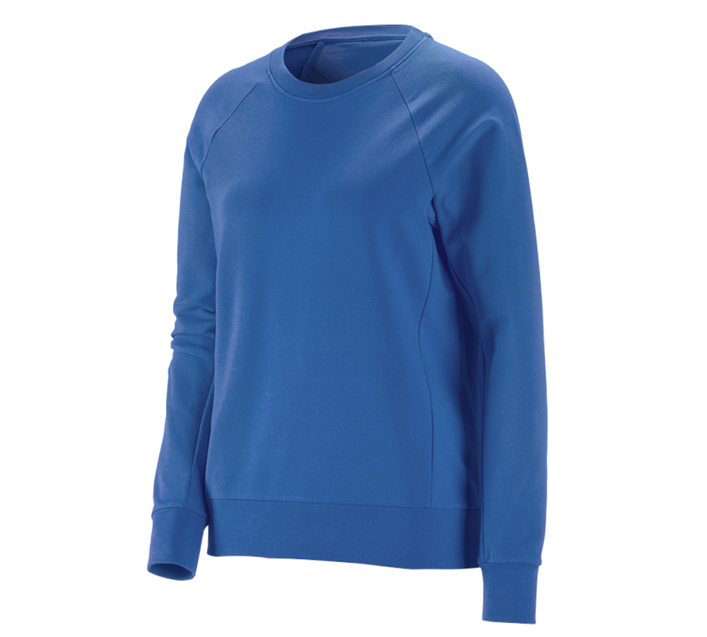 Menuisiers: e.s. Sweatshirt cotton stretch, femmes + bleu gentiane
