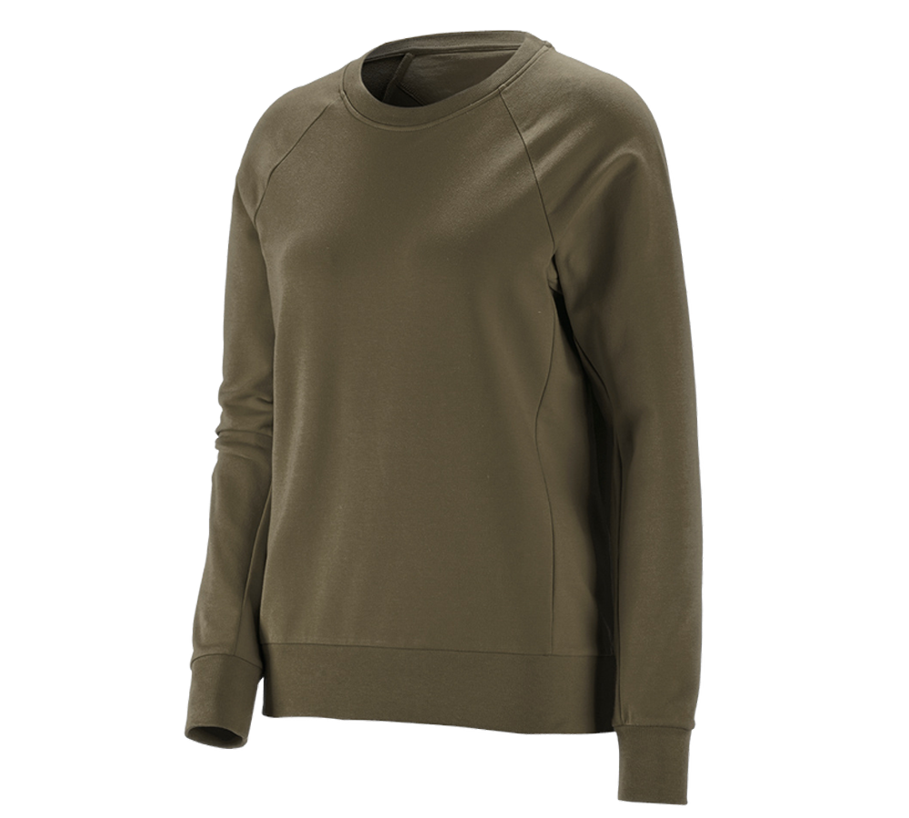 Shirts & Co.: e.s. Sweatshirt cotton stretch, Damen + schlammgrün