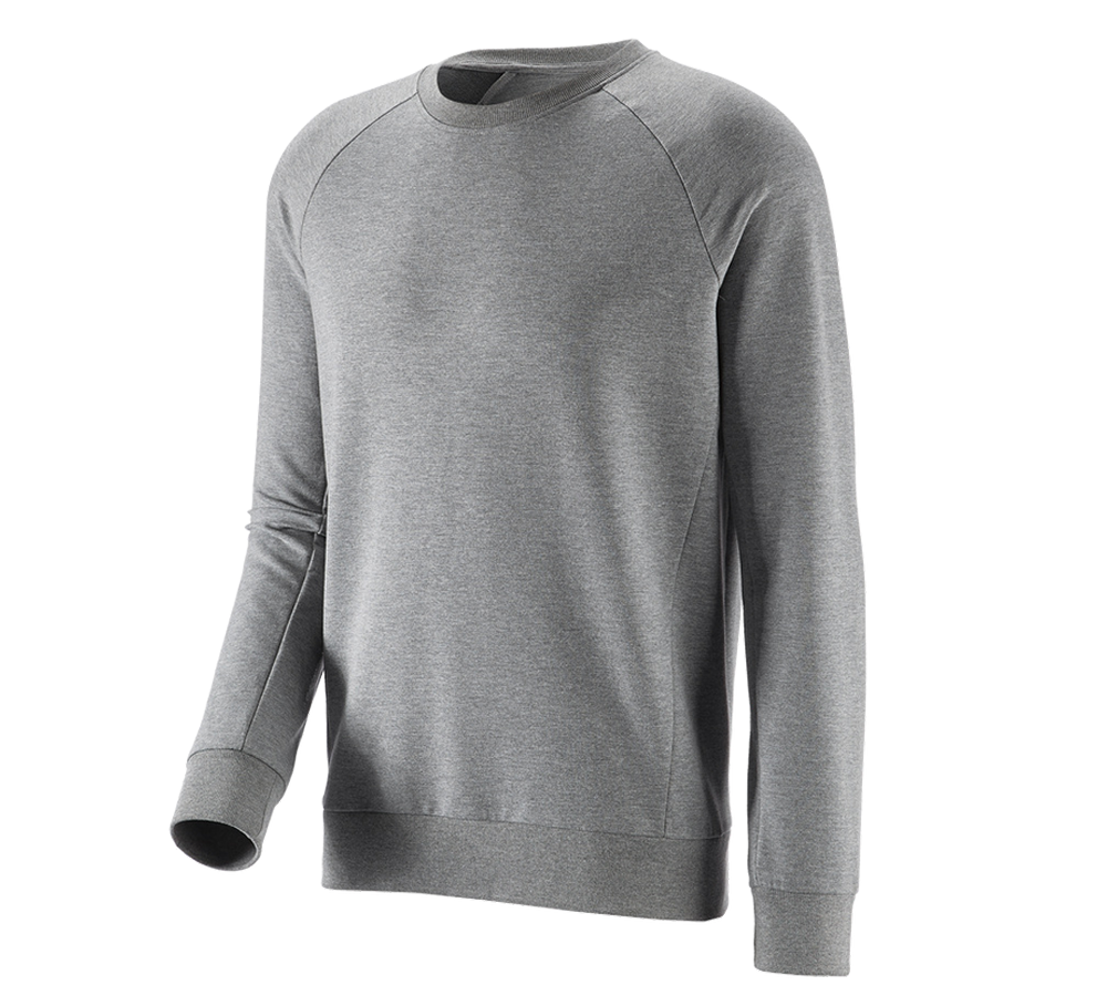 Shirts, Pullover & more: e.s. Sweatshirt cotton stretch + grey melange