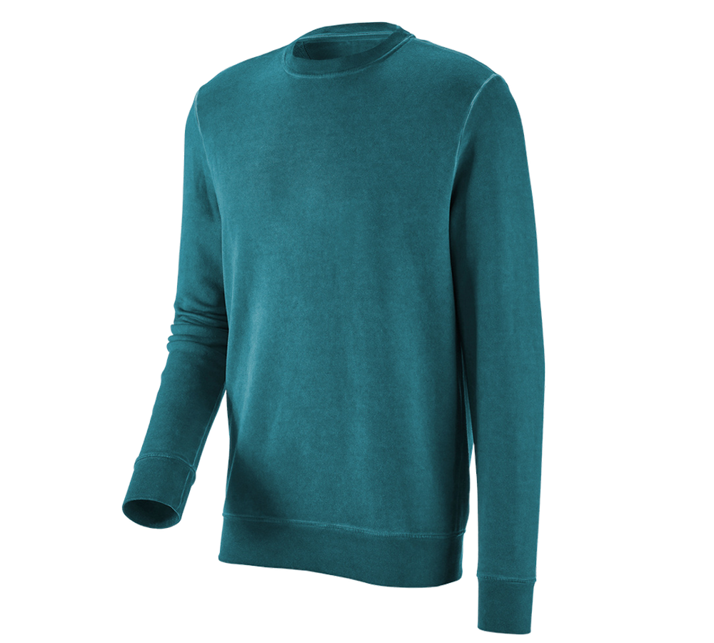 Installateurs / Plombier: e.s. Sweatshirt vintage poly cotton + cyan foncé vintage