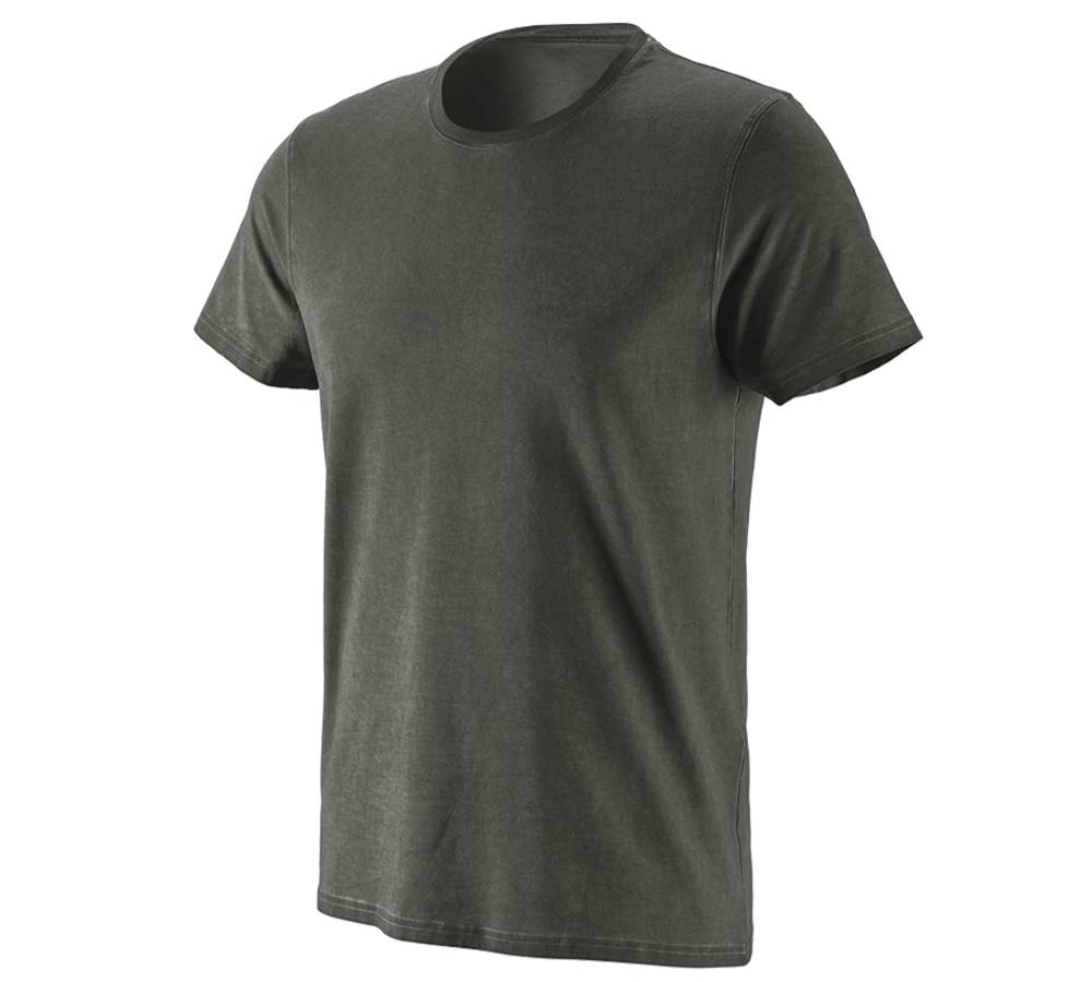 Shirts & Co.: e.s. T-Shirt vintage cotton stretch + tarngrün vintage