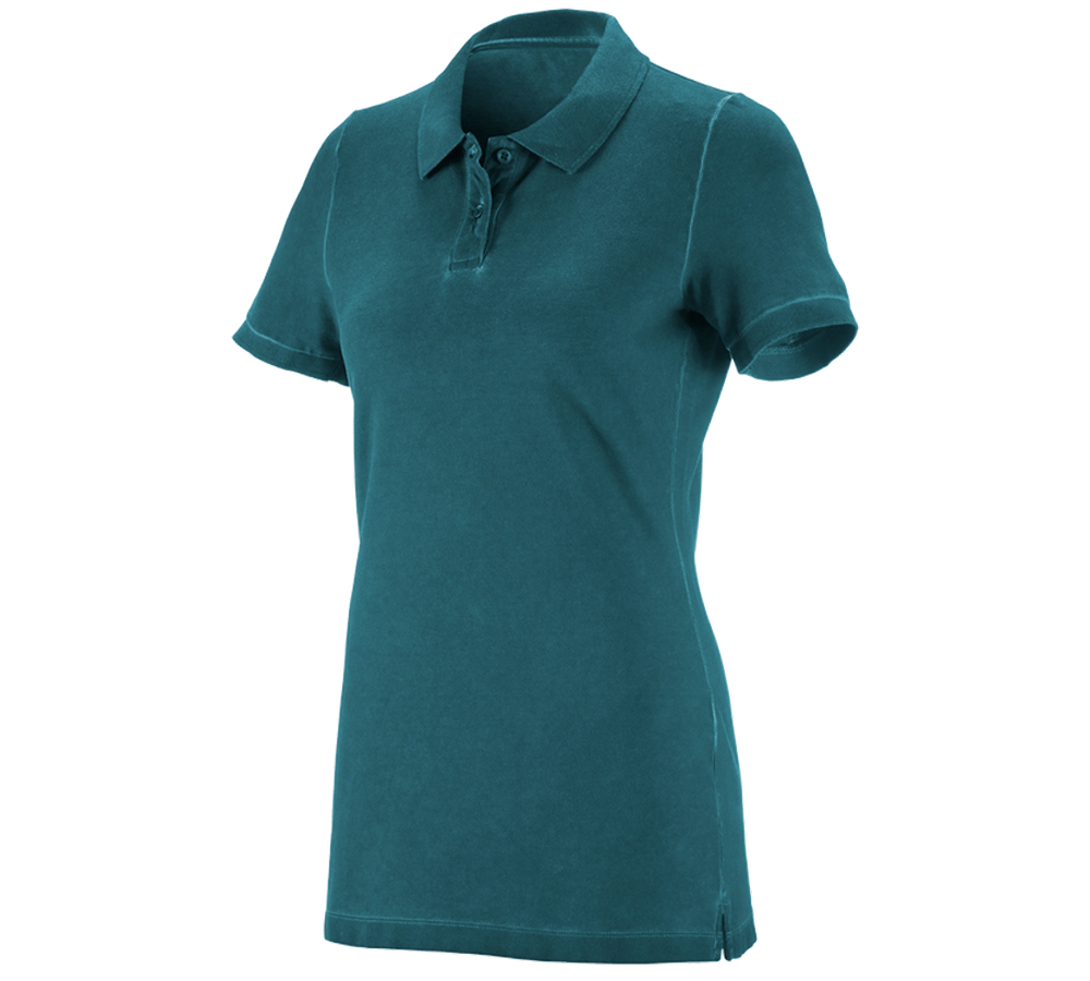 Topics: e.s. Polo shirt vintage cotton stretch, ladies' + darkcyan vintage
