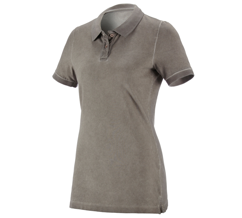 Gardening / Forestry / Farming: e.s. Polo shirt vintage cotton stretch, ladies' + taupe vintage