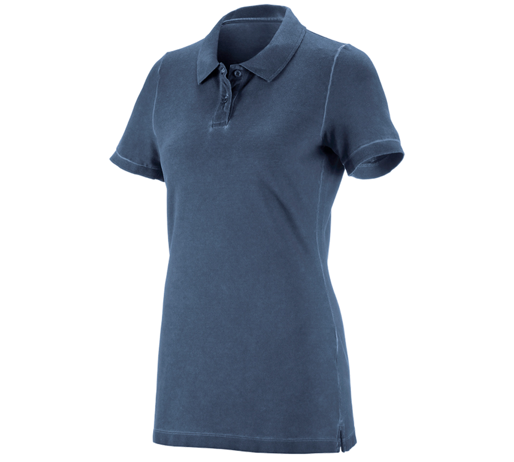 Galabau / Forst- und Landwirtschaft: e.s. Polo-Shirt vintage cotton stretch, Damen + antikblau vintage