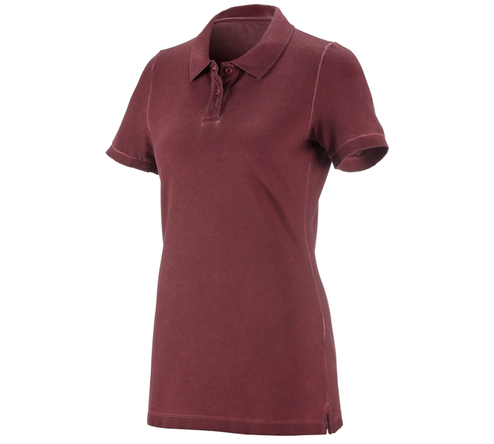 Galabau / Forst- und Landwirtschaft: e.s. Polo-Shirt vintage cotton stretch, Damen + rubin vintage