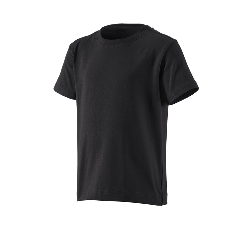 Hauts: e.s. T-shirt cotton stretch, enfants + noir