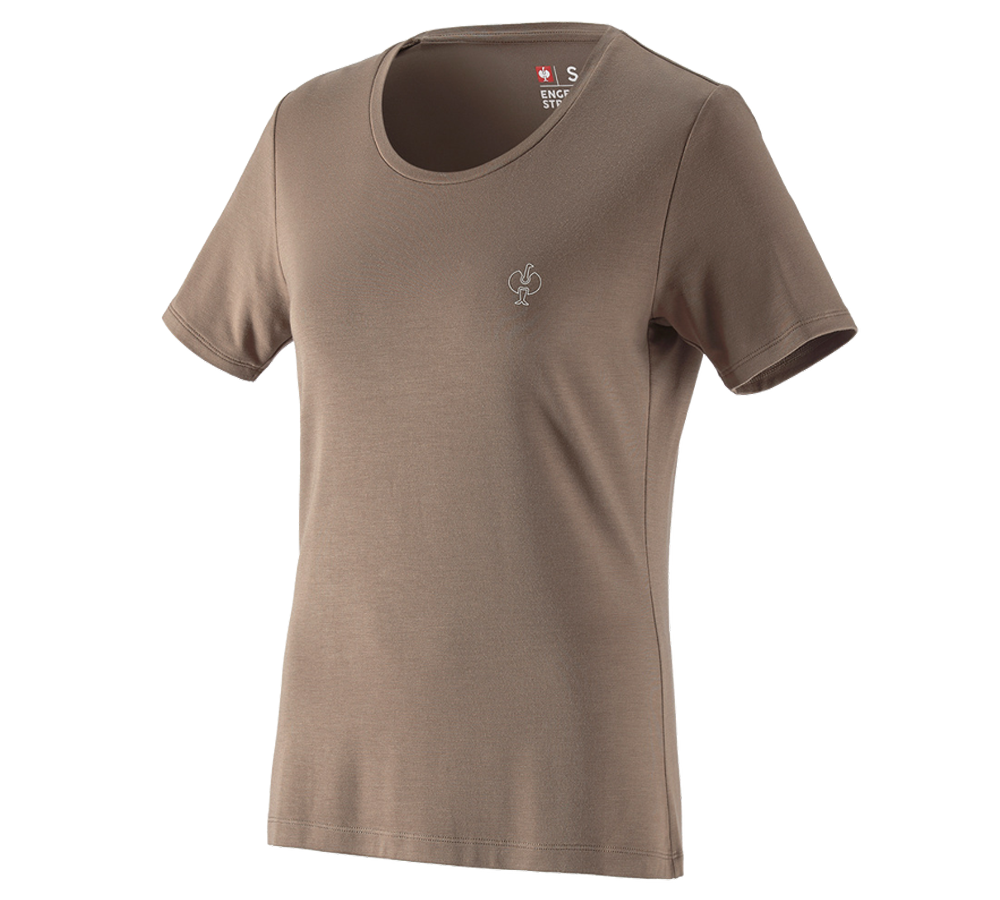 Shirts & Co.: Modal-Shirt e.s. ventura vintage, Damen + umbrabraun