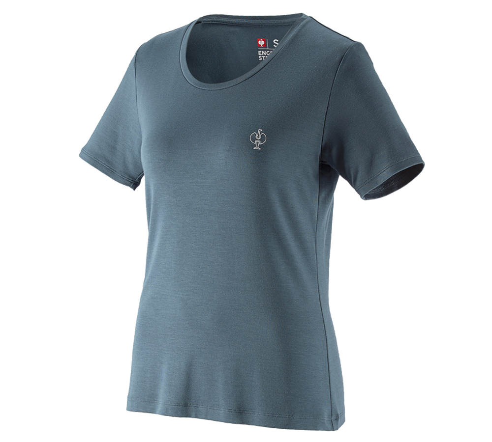 Hauts: Modal-shirt e.s. ventura vintage, femmes + bleu fer