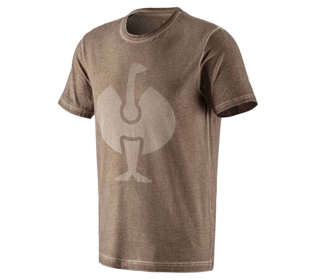 Shirts & Co.: T-Shirt e.s.motion ten ostrich + aschbraun vintage