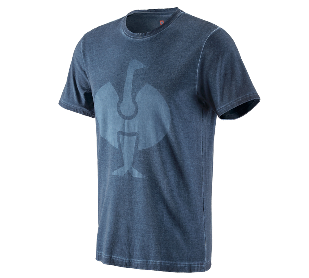 Hauts: T-Shirt e.s.motion ten ostrich + bleu ardoise vintage