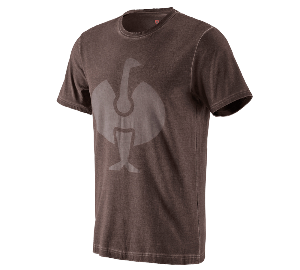Hauts: T-Shirt e.s.motion ten ostrich + marron vintage