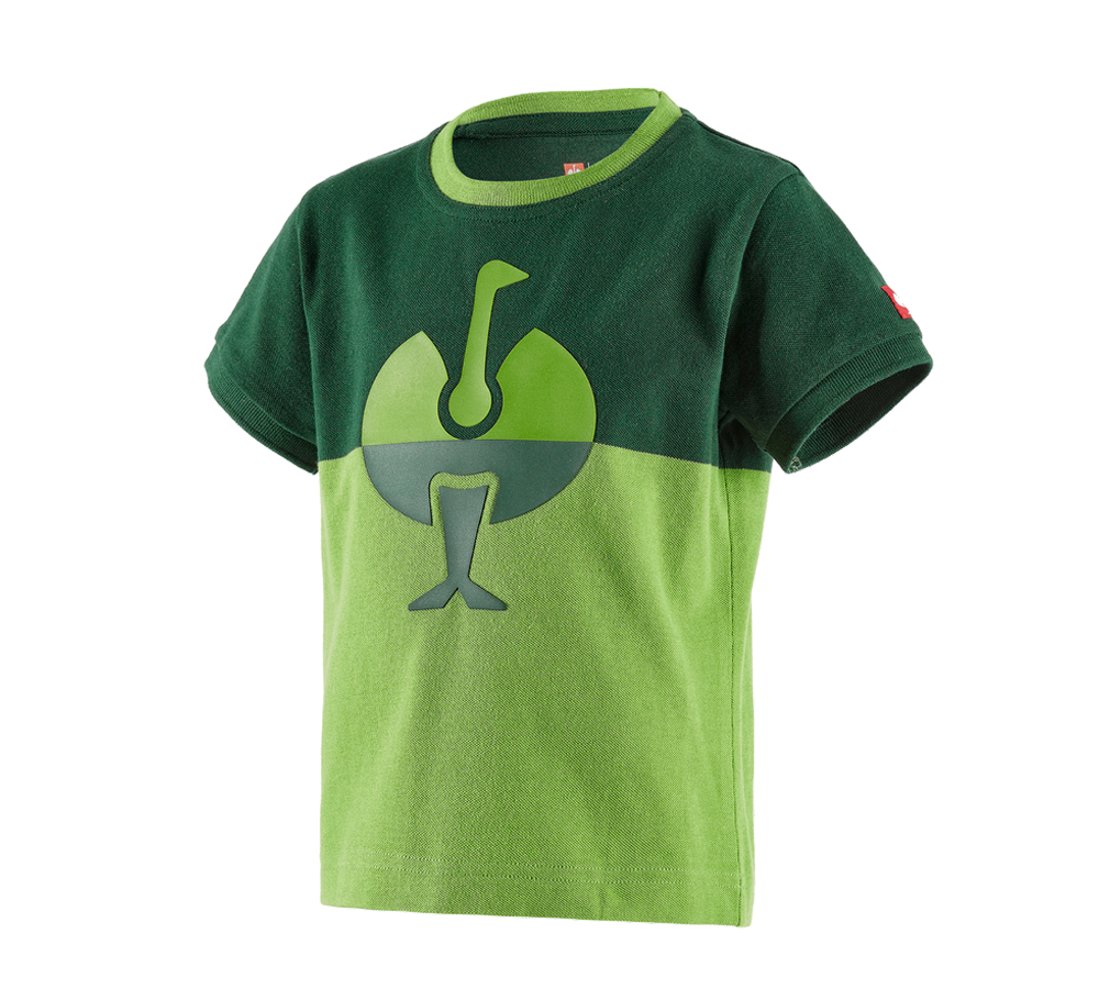 Shirts & Co.: e.s. Piqué-Shirt colourblock, Kinder + grün/seegrün