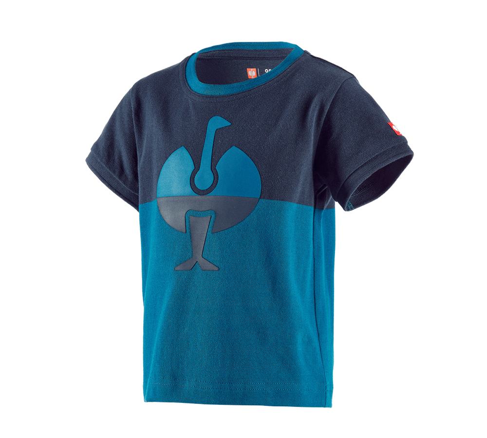 Hauts: e.s. Pique-Shirt colourblock, enfants + bleu foncé/atoll