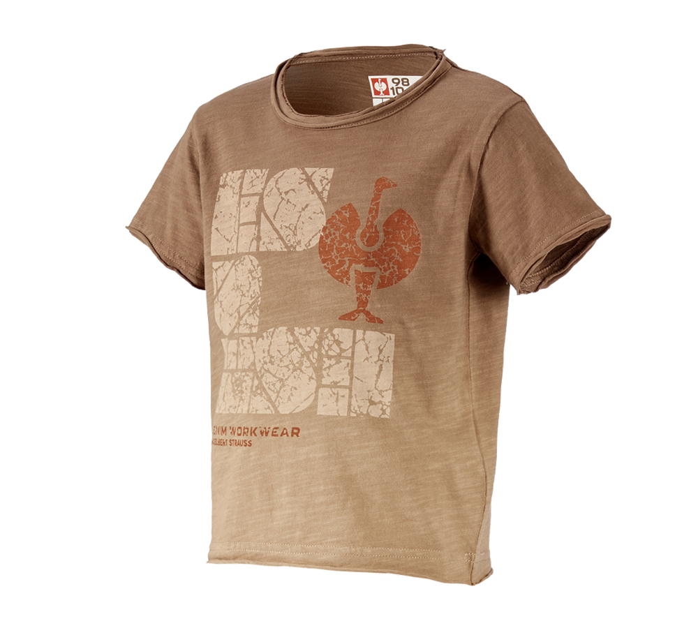 Shirts & Co.: e.s. T-Shirt denim workwear, Kinder + hellbraun vintage