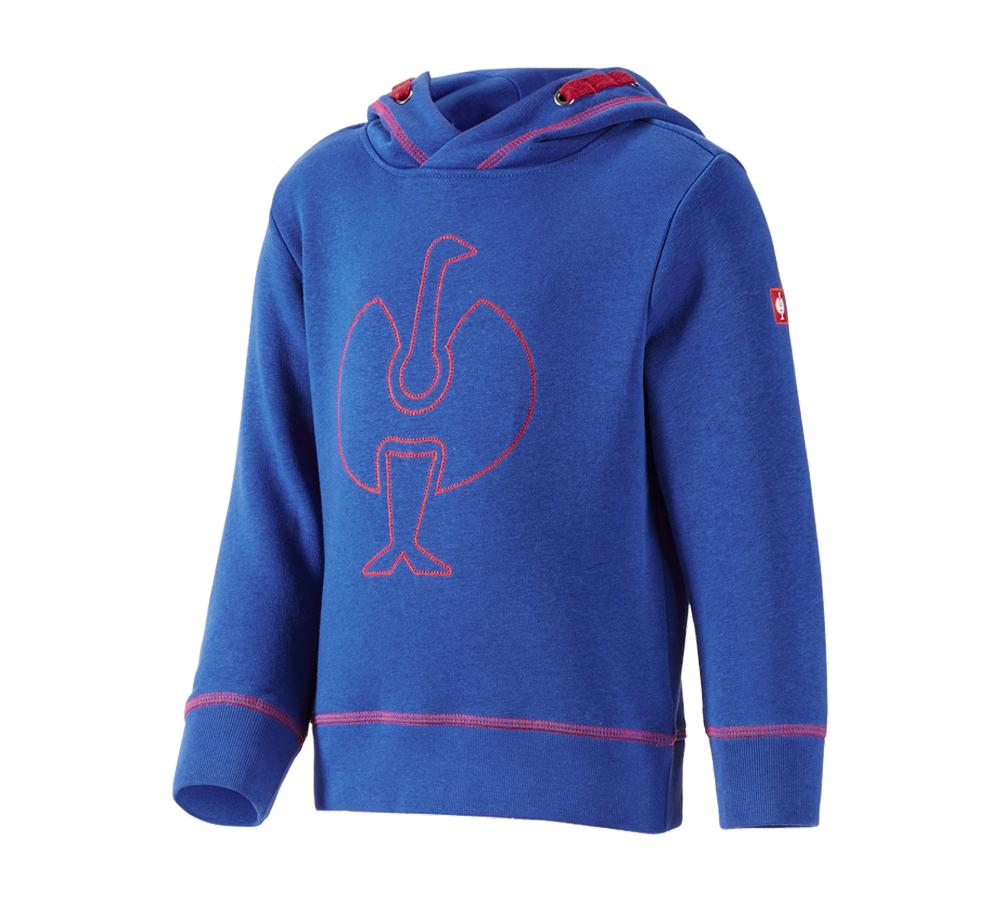 Shirts & Co.: Hoody-Sweatshirt e.s.motion 2020, Kinder + kornblau/feuerrot
